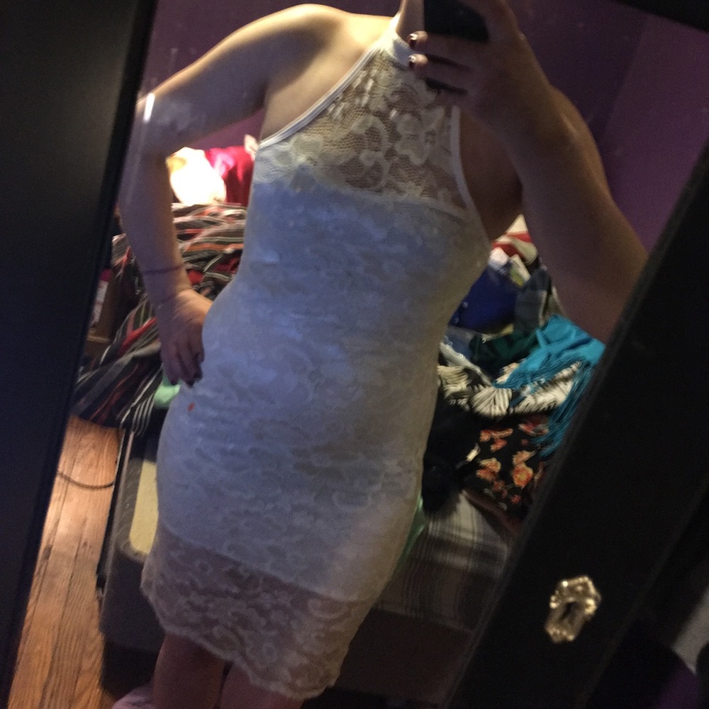 Lace haultwr dress and black strapless dress